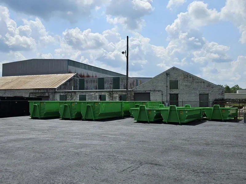 construction dumpster sizes available in a line